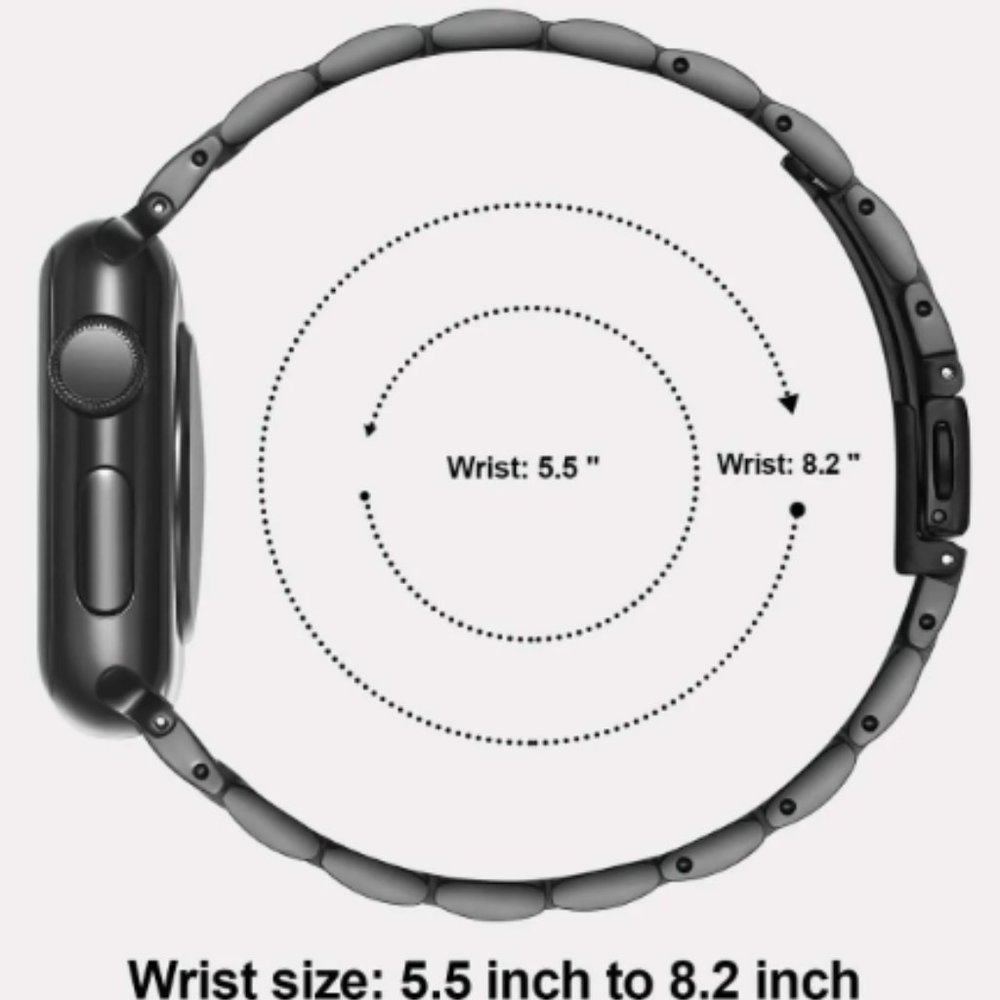 NEW Slim Strap Chain Stainless Band For Apple Watch - Silver - Picture 6 of 6